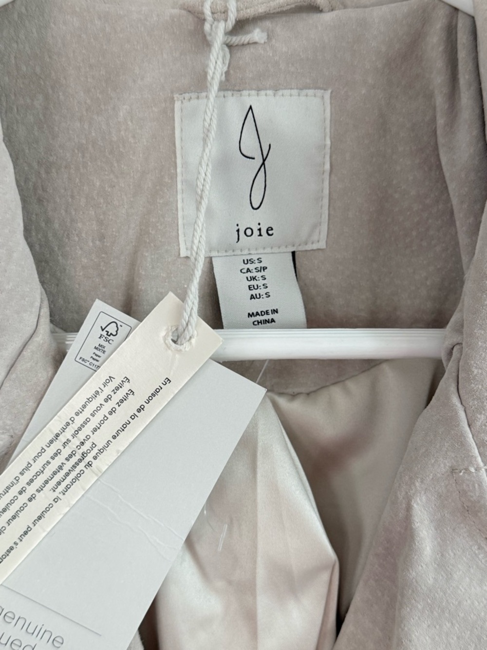 NWT Joie 100% Leather Suede Moto Jacket Cropped Beige Cream Zip Biker Chick S - Picture 4 of 10